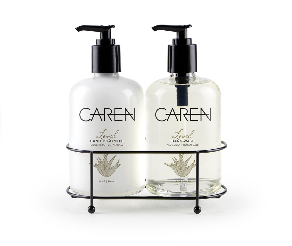 Caren Sink Set Duo - Loved - 14 oz Glass Bottles