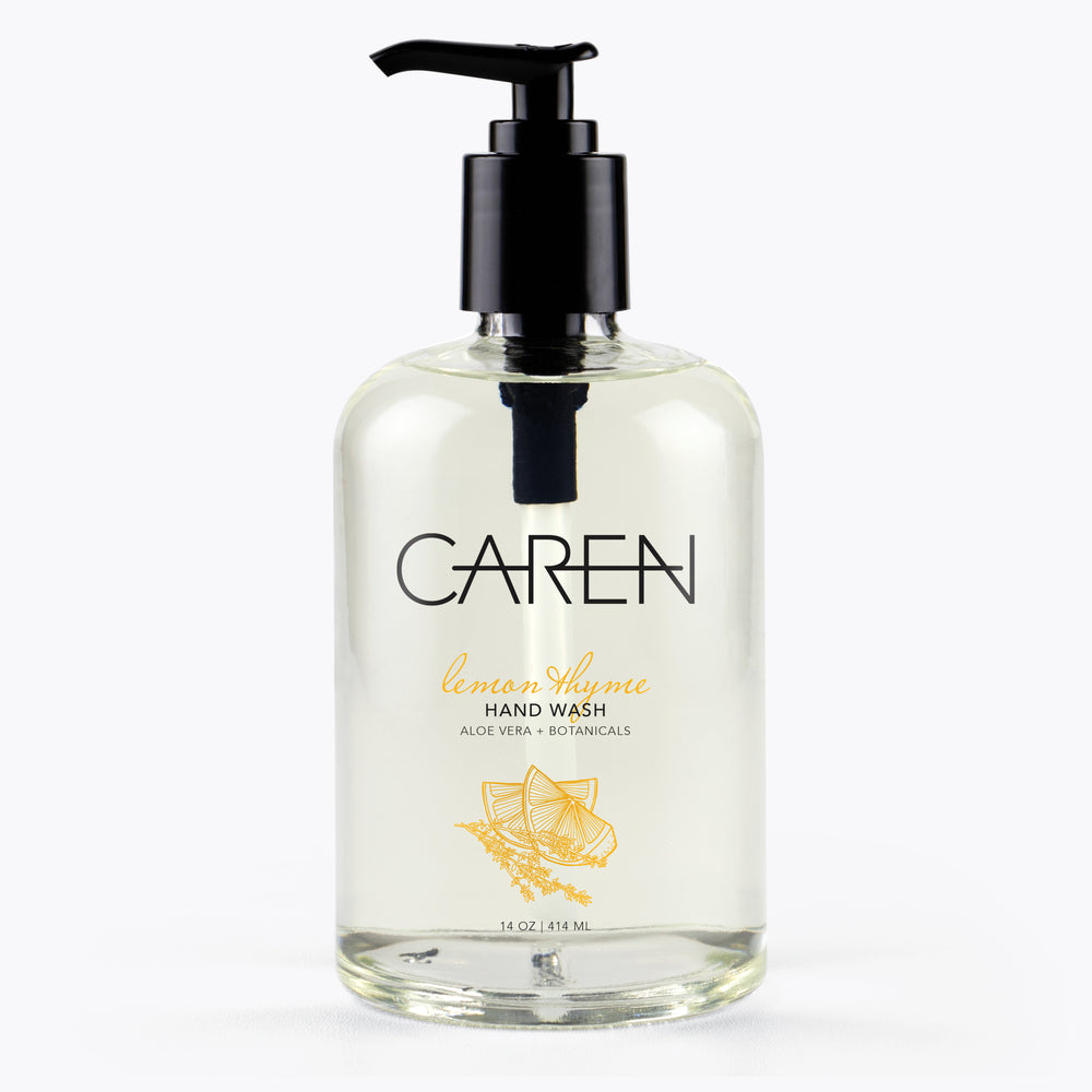 Caren Hand Wash - Lemon Thyme - 14 oz Glass Bottle