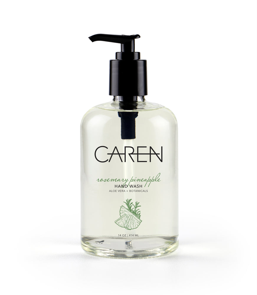 Caren Hand Wash - Rosemary Pineapple - 14 oz Glass Bottle