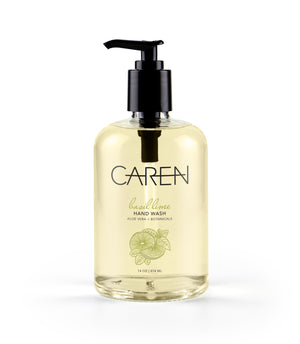 Caren Hand Wash - Basil Lime - 14 oz Glass Bottle