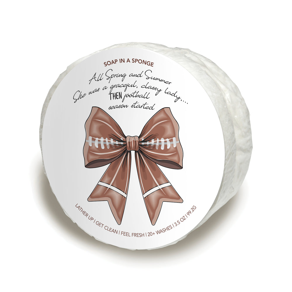 Bow Sponge Caren Soap Sponge | Bow with Football | Seaside – CAREN