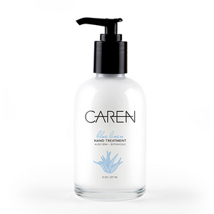 Caren Hand Treatment - Blue Linen - 8 oz Glass Bottle