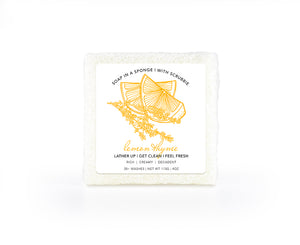 Caren Soap Sponge | Lemon Thyme | Square with Scrubbie