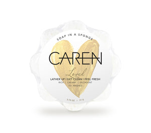 Caren Shower Soap Sponge - Loved - White