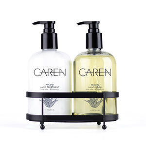 Caren Sink Set Duo - Navy - 14 oz Glass Bottles