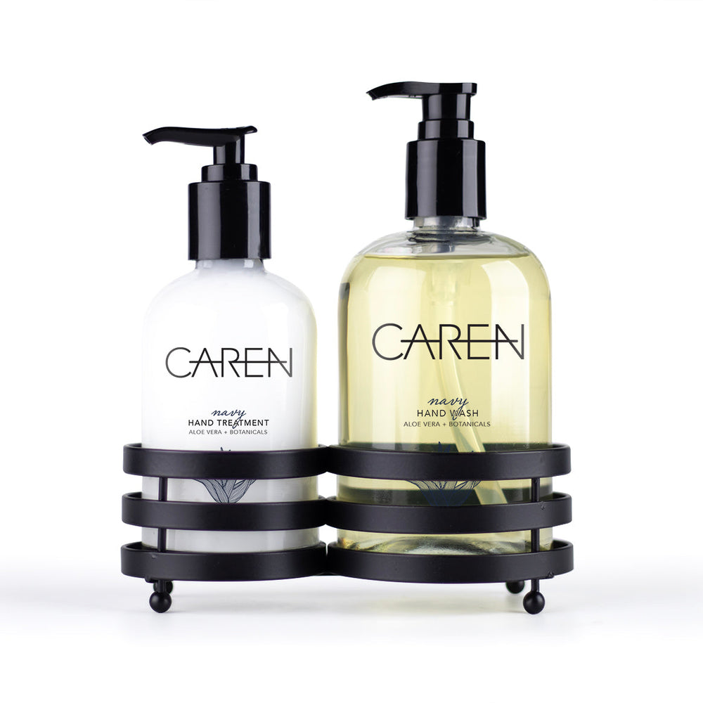 Caren Sink Set Duo - Navy - Glass Bottles