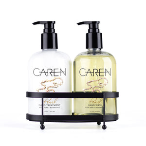 Caren Sink Set Duo - Pearl - 14 oz Glass Bottles