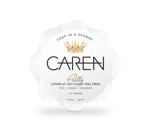 Caren Shower Soap Sponge - Pretty - White