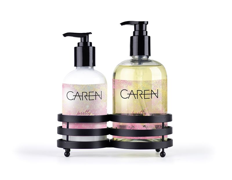 Caren Sink Set Duo - Pretty Glass Bottles