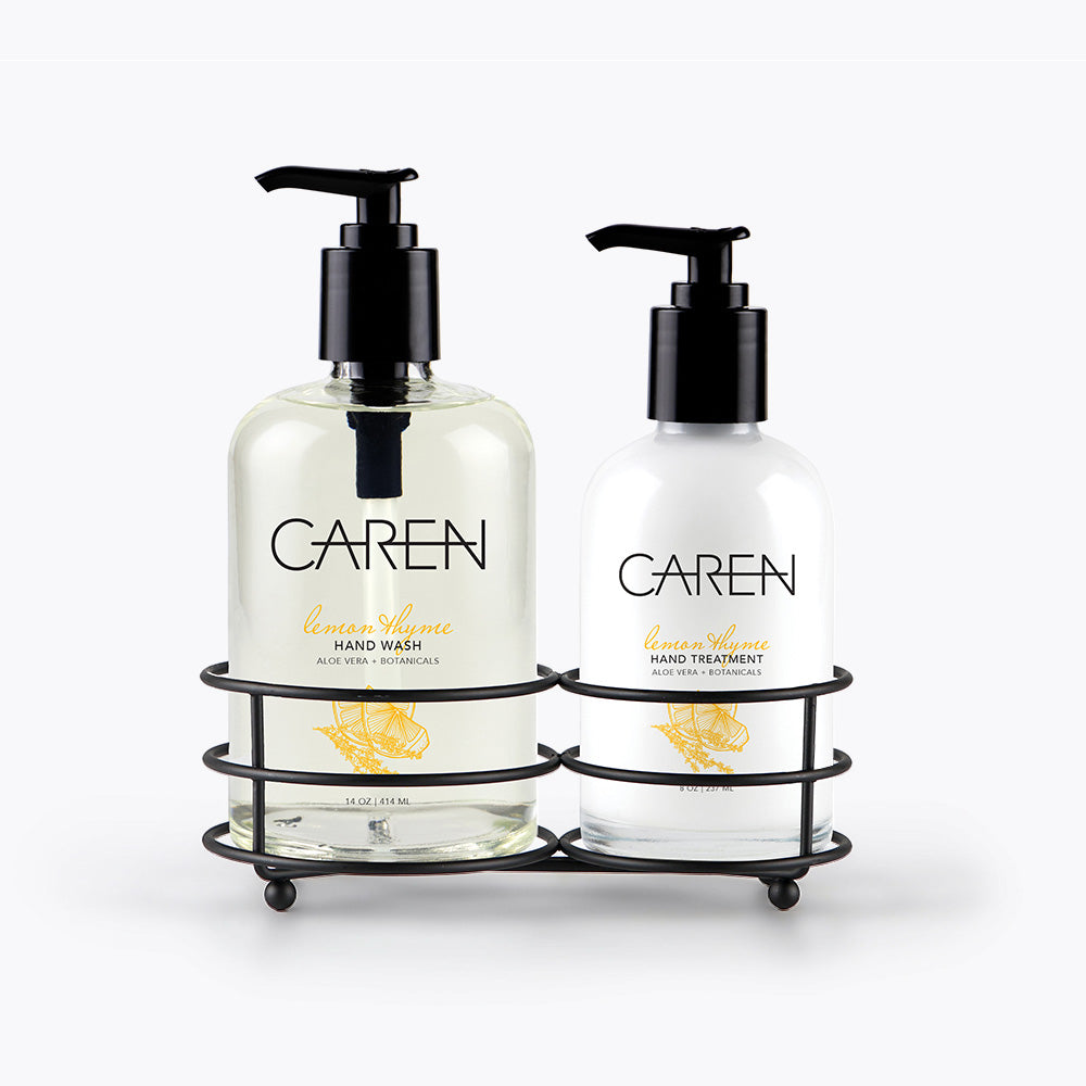 
            
                Load image into Gallery viewer, LEMON THYME Sink Set 8 oz Hand Treatment &amp;amp; 14 oz Hand Wash Case
            
        