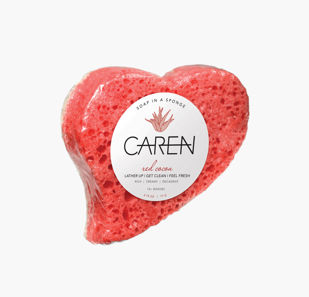 Caren Original Shower Soap Heart Sponge, Sweet Sugar - 2.75 oz