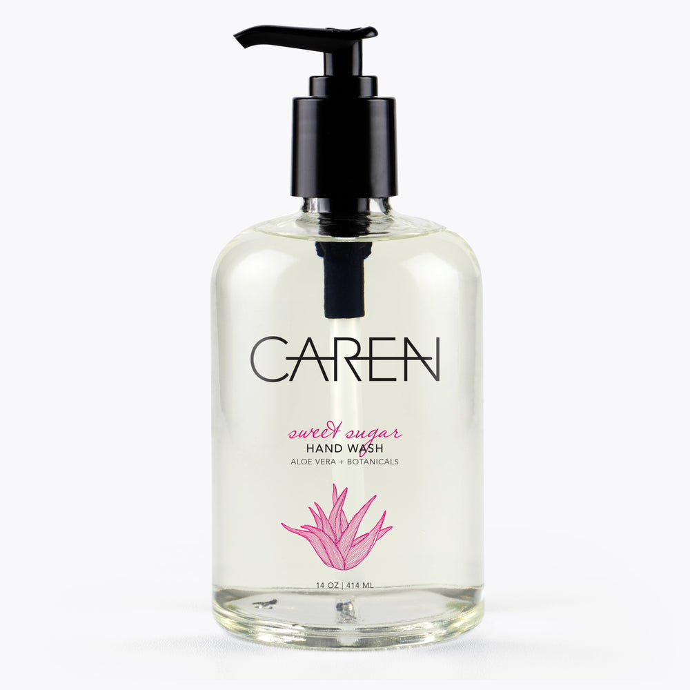 Caren Hand Wash - Sweet Sugar - 14 oz Glass Bottle