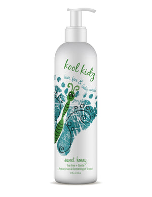 Kool Kidz Hair, Face & Body Wash Sweet Honey- 12 oz- Butterfly