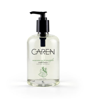 
            
                Load image into Gallery viewer, Caren Hand Wash - Rosemary Pineapple - 14 oz Glass Bottle
            
        