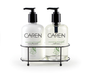 Caren Sink Set Duo - Rosemary Pineapple 14 oz Glass Bottles