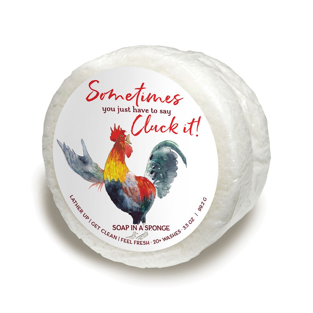 SOMETIMES YOU JUST HAVE TO SAY CLUCK IT Shower Sponge White | Seaside