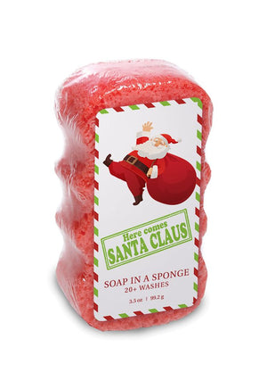 
            
                Load image into Gallery viewer, HERE COMES SANTA CLAUS Shower Sponge
            
        