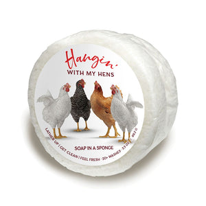 HANGIN' WITH MY HENS Shower Sponge White | Seaside