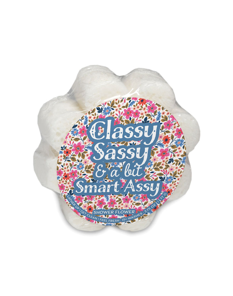 a White Smart bit Shower Classy, Assy – CAREN Sponge & Sassy